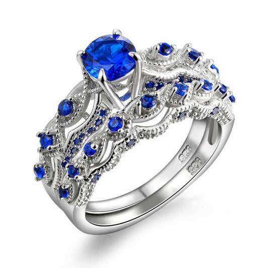 Luxurimo Blue Diamond Bridal Ring